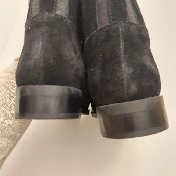 MARC FISHER Secrit Black Suede Studded  Medium Calf Tall Boots - Picture 11 of 15